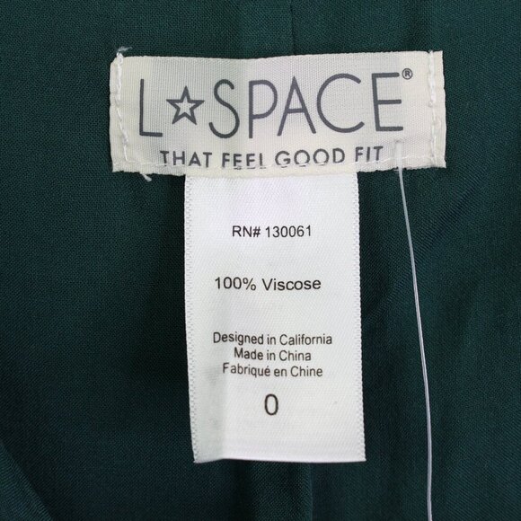 L*Space Harlow Satin Animal Print Pant in Ultramarine Green Size 0 - Picture 7 of 8